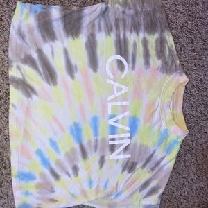 COPY - tie dye calvin klein cropped shirt.